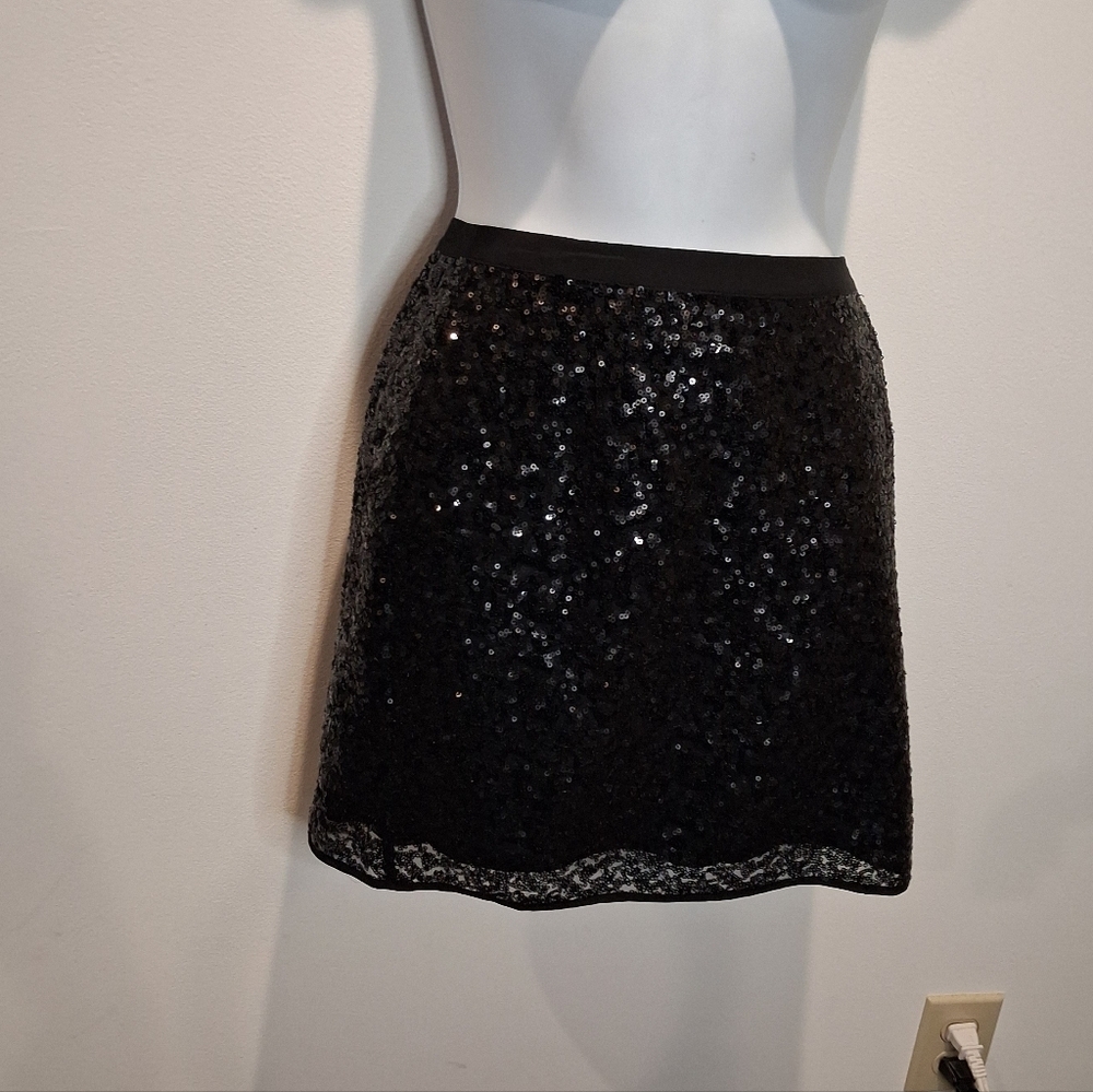 Hartford Size 2 Black Sequins Sparkle Mini Skirt